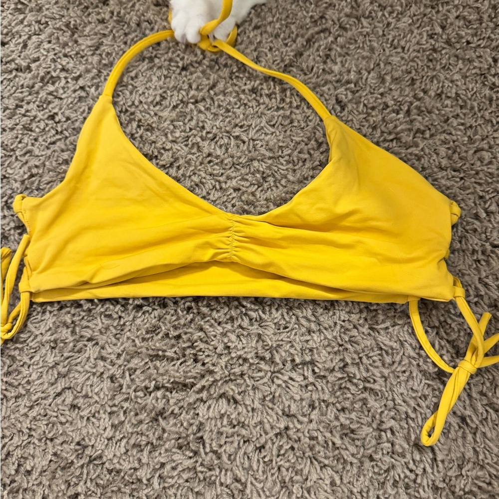 L*Space Yellow Halter Bikini Top Wrap Style